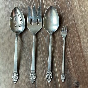 VTG 4 PC Hostess Set NORDIC CROWN Oneidacraft Deluxe Stainless